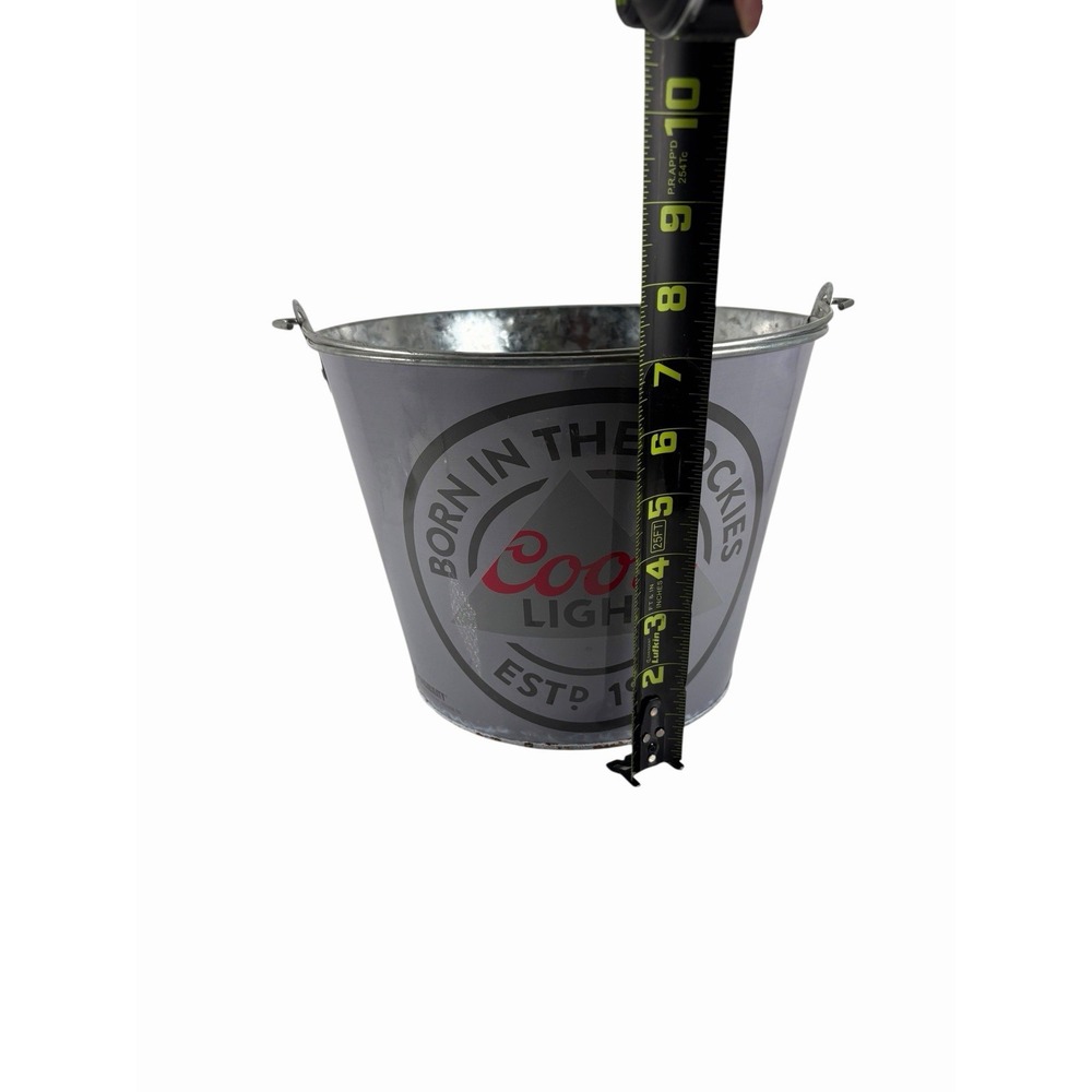 Coors Light Beer 5 Quart Galvanized Metal Ice Bucket Born In The Rockies - Picture 6 of 8